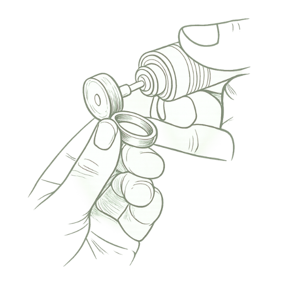 Illustration af vielsesring der bliver poleret og færdiggjort hos lokal guldsmed som sidste trin i SMELT-processen hos Smyk&Hyg